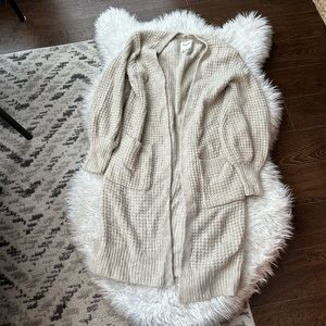 Abercrombie & Fitch Oatmeal Knit Long Open Cardigan Duster size S